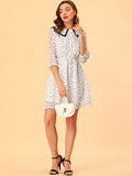 Women's Kawaii Peter Pan Collar Puff Half Sleeve Chiffon Shirt Dress