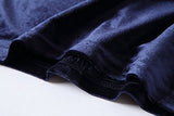 olrain Women's Long Sleeve Velvet Lace Midi Wrap Dress