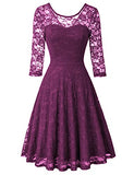 Purple Women's Cocktail Party Wedding Guest A Line Lace Dresses - JASAMBAC | Women's Casual Dresses