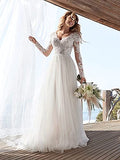 Summer Beach A Line Wedding Dresses For Bride 2021 With Sleeves Off Shoulder Bridal Gown With Applique Xy013 | Women's Casual Dresses