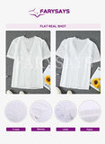 Womens Summer Lace Tops Short Sleeve V Neck Polka Dot Blouses Shirts | Women's Tops and Blouses