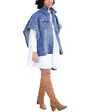Antique Style Womens Fashion Loose Denim Cloak Coats Washed Destroyed Denim Jackets Outerwear Vests | Women's Coat & Jacket