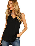 Women's V Neck Longline Dolphin Hem Tank Top | Women's Tops and Blouses