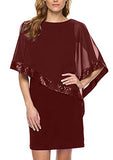Women's Cocktail Dress with Poncho Chiffon Dress Bodycon Party Dress | Women's Cocktail Dresses
