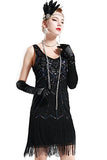 BABEYOND Women's Flapper Dresses 1920s V Neck Beaded Fringed Dress Great Gatsby Dress