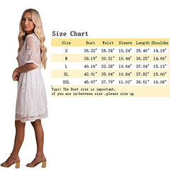 Women's V-neck Floral Lace Cocktail Dress Lace Sleeve Casual Mini Dresses Wedding Shower Guest Bridesmaid Party Dress