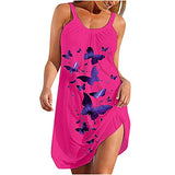 Summer Dresses for Women, Fashion Ladies's O-Neck Printing Casual Loose Strapless Sexy Sling Dress Party UK Size | Women's Work Dresses