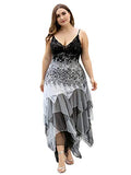 Ever-Pretty Women's V Neck Asymmetrical Hem Plus Size Cocktail Prom Dress 6212BPL