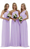Lecureler Long One Shoulder Prom Bridesmaid Dress