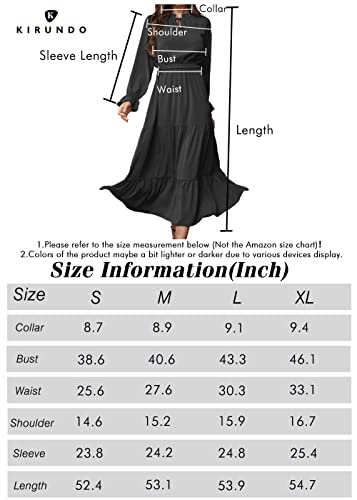 Women's Long Sleeve Crew Neck Maxi Dress Solid Color Tie Neck Casual H –  Original Brand