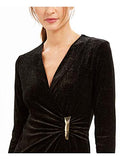 Women's Metallic Faux Wrap Dress | Women's Work Dresses