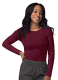 Burgundy Scrubs for Ladies - Long Sleeve Comfort Underscrub Tee - SIVVAN Womens Fall Fashion | Women's Tops and Blouses