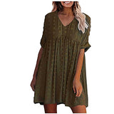 Women's Dress Sweet & Cute Dress Ladies Summer Dress V-Neck Dot Short Sleeve Casual Loose Flowy Dress Fancy Cocktail Dress Party Dress Maxi A-line Dress