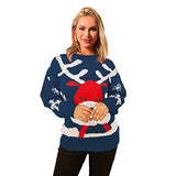 Honwenle Women's Ugly Christmas Sweater Funny Christmas Snowflake Cute Reindeer Long Sleeve Knitted Pullover Sweaters Tops | Women's Sweaters