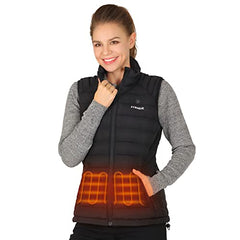 FTVOGUE Lightweight Women’s Heated Vest with Battery Pack,  Black