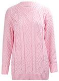 Baby Pink Ladies Womens New Chunky Diamond Cable Knitted Long Sleeve Sweater Pull Over Jumper Top - Red Olives | Women's Jumpers