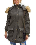 Women's Hooded Parka Coat Warm Winter Jacket with Faux Fur Lined Zipper Outwear Overcoat Thicked Coat