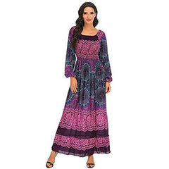 Dresses For Women Spring Summer Trendy Ladies Casual Boho Maxi Dress Long Sleeve One Shoulder