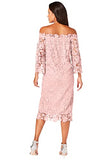 Women's Plus Size Off-the-shoulder Lace Dress With Bell Sleeves | Women's Cocktail Dresses