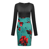 Women's Dress Sweet & Cute Dress Ladies Casual Dresses Sexy Long Sleeve Floral Print Mini Dress Hip Dress Plus Fancy Cocktail Dress Party Dress Maxi A-line Dress