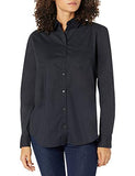 Black Women's Classic-Fit Long-Sleeve Button-Down Poplin Shirt - AE Store | Women's Tops and Blouses