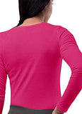 Fuchsia Scrubs for Ladies - Long Sleeve Comfort Underscrub Tee - SIVVAN Womens Fall Fashion | Women's Tops and Blouses
