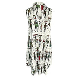 Summer Dresses for Women, Fashion Ladies Cold Shoulder Summer Casual Print Loose Sleeveless Vest Dress Party UK Size | Women's Work Dresses