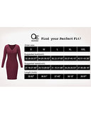 Women's V-Neck Long Sleeve Bodycon Dress Button Down Midi Party Dress | Women's Midi Dresses