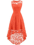 FAIRY COUPLE Women's Hi-Low Lace Sleeveless Vintage Party Dress