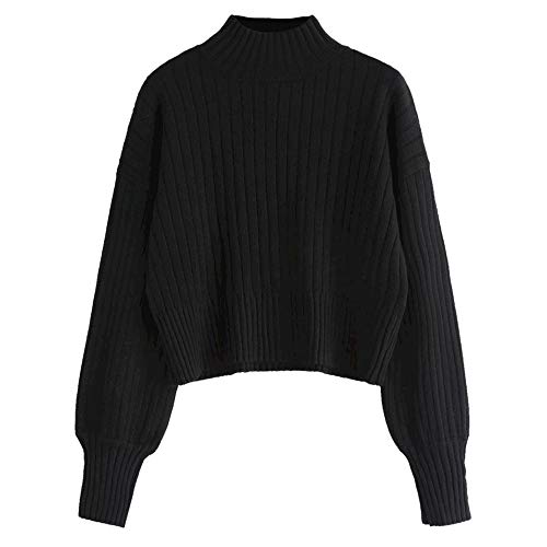 Women s Mock Neck Long Sleeve Ribbed Knit Basic Pullover Sweater Original Brand