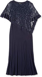 Women's Laced Poncho Over a Long Sheath Dress