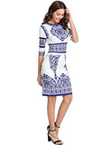 Women's Porcelain Print Work Sheath Business Pencil Dress | Women's Work Dresses