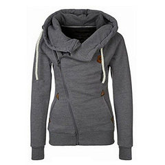 Womens Oblique Zipper Hoodies Sweatshirts for Women