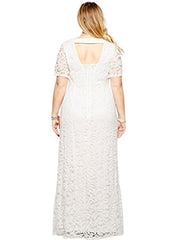 Women's Full Lace Plus Size Wedding Maxi Dress