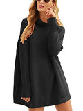 Women Casual Turtleneck Batwing Sleeve Slouchy Oversized Ribbed Knit Tunic Sweaters Pullover