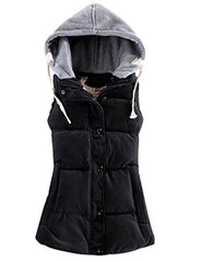 Yeokou Women's Slim Sleeveless Quilted Removable Hooded Winter Puffer Vest Coat | Women's Coat & Jacket