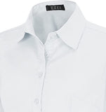 Black Sleeve Womens Slim-Fit Long Sleeve Stretchy Button Down Collar Office Formal Casual Shirt Blouse - EZEN | Women's Tops and Blouses