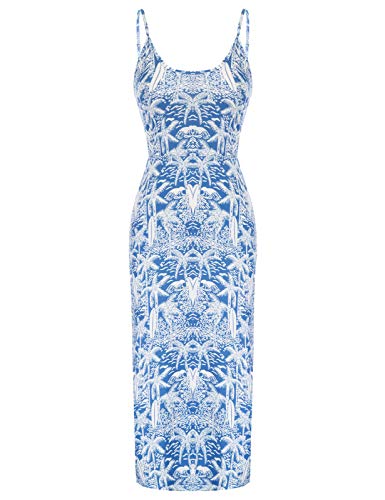 GRACE KARIN Women Summer Spaghetti Straps Dress Vintage Floral Party Bodycon Dress | Women's Cocktail Dresses