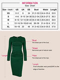 Women's Long Sleeve Ruched Casual Sundress Midi Bodycon Sheath Dress | Women's Work Dresses
