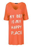 Be Jealous Womens Printed Oversized Baggy PJ Mini T-Shirt Dress