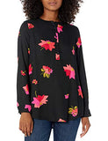 Black Pink Floral Women's Long-Sleeve Woven Blouse - AE Store | Women's Tops and Blouses