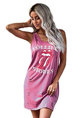 Maavoki Women's short sleeve t-shirt mini dresses, oversize crew neck shirt dress, mini dresses, tank tops, casual dress. | Women's Casual Dresses