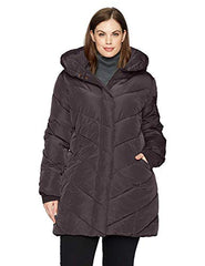 Steve Madden Women's Plus-Size Chevron Puffer Jacket