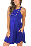 Women's Sleeveless Loose Plain Dresses Casual Short Dress with Pockets | Women's Casual Dresses