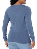 Blue Heather Women's Classic-fit Lightweight Long-sleeve V-neck Jumper - Ae Store | Women's Jumpers