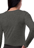 Heather Charcoal Scrubs for Ladies - Long Sleeve Comfort Underscrub Tee - SIVVAN Womens Fall Fashion | Women's Tops and Blouses