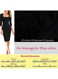 Womens Square Neck Work Business Cocktail Party Bodycon Sheath Dress | Women's Work Dresses