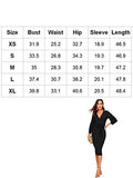 Women's Plunging V Neck Bishop Sleeve Bodycon Belted Dress | Women's Work Dresses