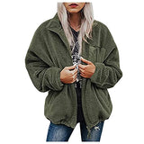 AODONG Sweaters for Women, Womens Zip Up Coat Casual Winter Warm Fluffy Fleece Long Sleeve Jackets with Pockets | Women's Casual Dresses