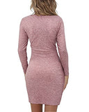 Women's Long Sleeve Cut Out Hollow Out Twist Bodycon Wrap Party Club Dress | Women's Maxi Dresses